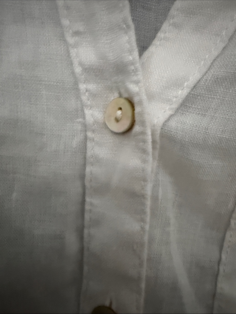 Sigrid Olsen Linen Button Down Shirt Small White Coastal Resort - Picture 5 of 8